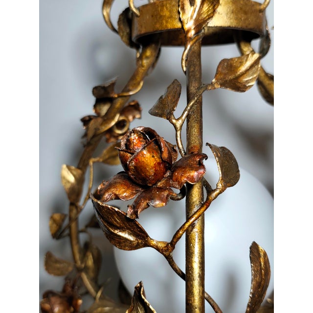 Wrought Iron and Gold Leaf Lamp, Spain, 1960s For Sale - Image 13 of 17
