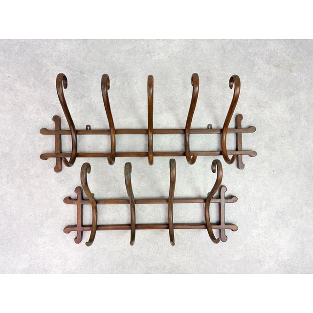 Antique Bentwood No. 1 Wall-Mounted Coat Rack from Gebrüder Thonet, 1890s For Sale - Image 3 of 11