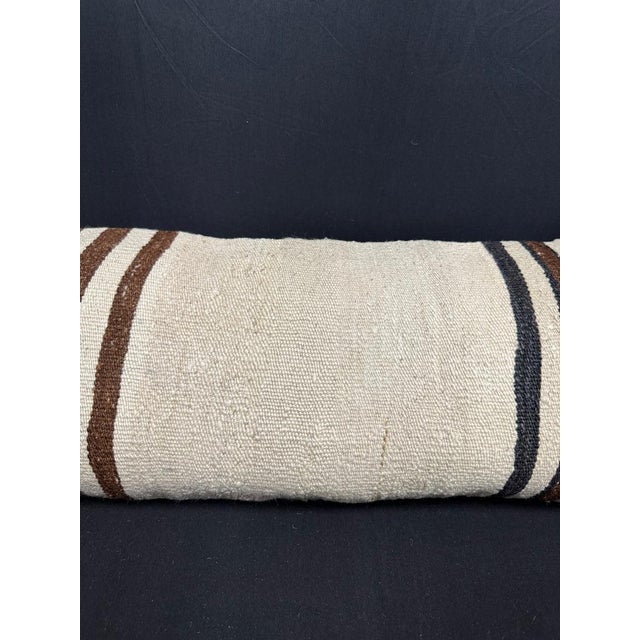 Contemporary Turkish Hemp Pillow Cushion Natural Beige Brown Cushion Cover 14"x40" For Sale - Image 3 of 4