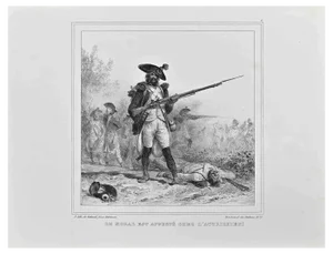 Auguste Raffet, Battle Between Austrians and French, Lithograph, 1870s