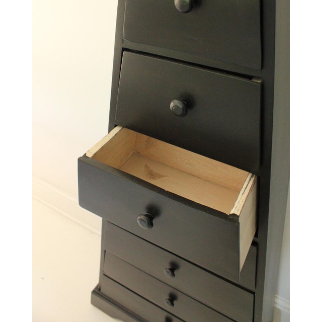 Wood 1990s Black Stained Pyramid Chest of Drawers For Sale - Image 7 of 10