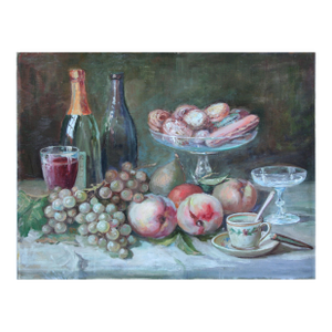 Mid Century Still Life With Pastries and Fruit