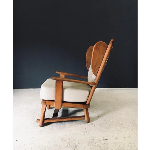 Wood Brutalist Oak Wingback Lounge Chair, Netherlands, 1950s For Sale - Image 7 of 18