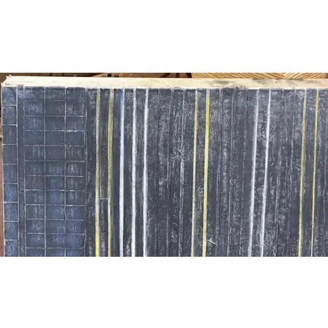 Abstract Vintage American Abstract Stripe Painting With Impasto For Sale - Image 3 of 7