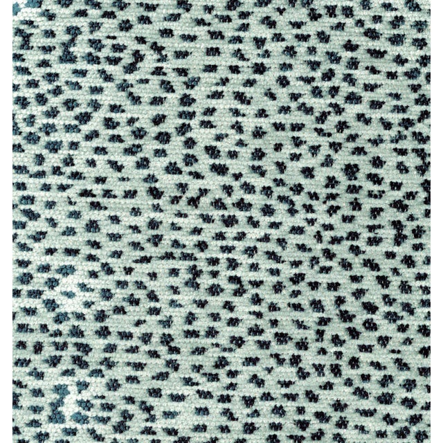 Bunny Williams Home Cora Sofa in Teal Leopard Chenille FABRIC SAMPLE A deep, comfortable, and sophisticated sofa....