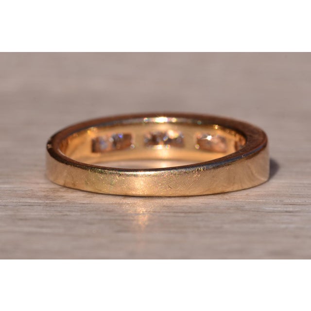 The 153rd Street: Channel Set Princess Cut Diamond Band in Yellow Gold For Sale In Philadelphia - Image 6 of 10