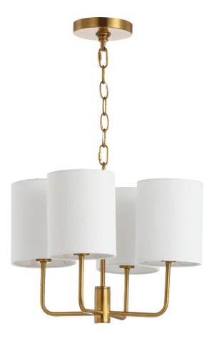Multi Shade Chandelier - Brass