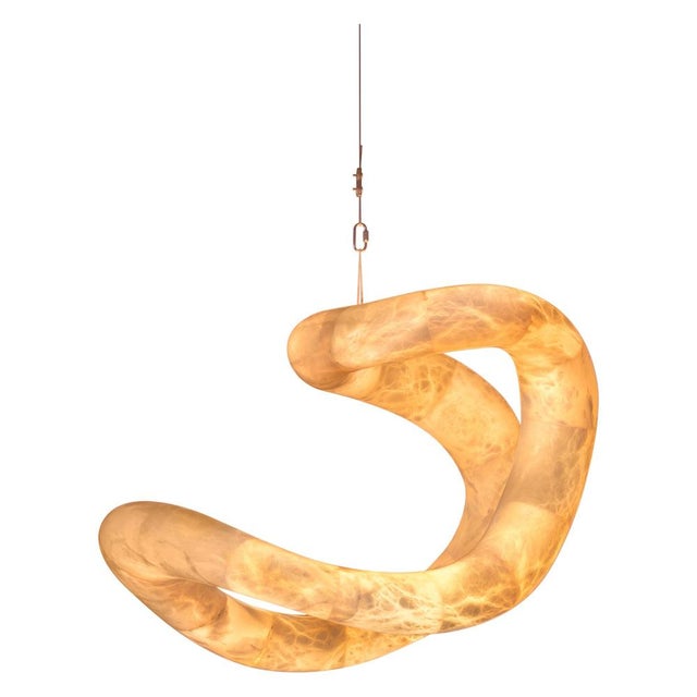 Aqua Fossil Light IV Pendant Lamp in Alabaster by Amarist Studio For Sale - Image 15 of 15