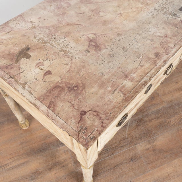 Early 19th Century 19th Century Original Painted Portuguese Console Table With Two Drawers For Sale - Image 5 of 18