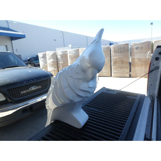 Large 1970's Signed Mondragon Fiberglass Cockatiel, Great Table Fare For Sale - Image 13 of 13