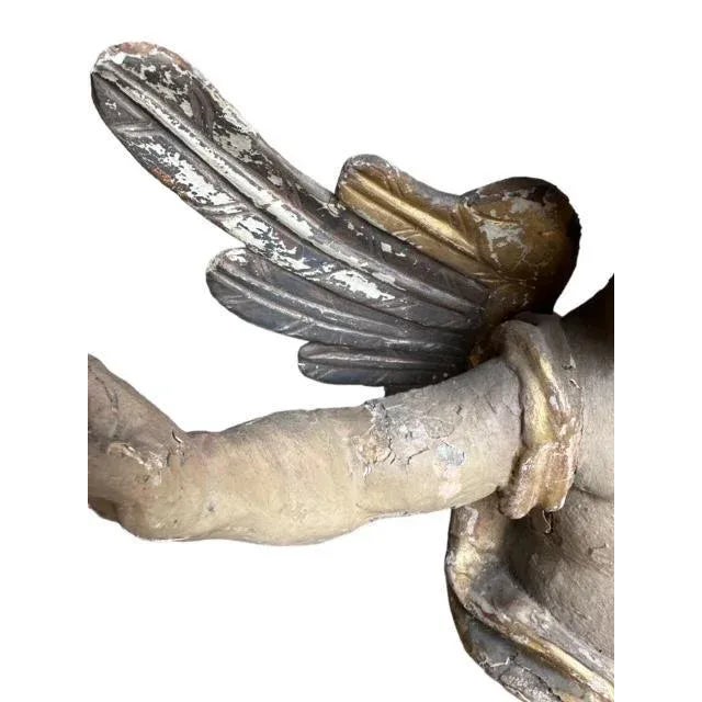 Tan Pair of Barock Putti Cherub Angel Sculptures For Sale - Image 8 of 10