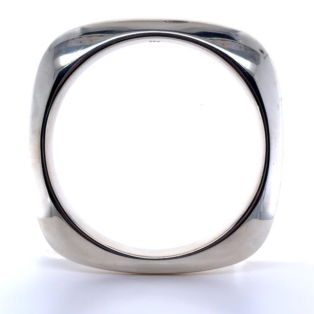 Tiffany & Co. Sterling Silver Vintage Square Bangle Bracelet 56.84g For Sale - Image 6 of 8