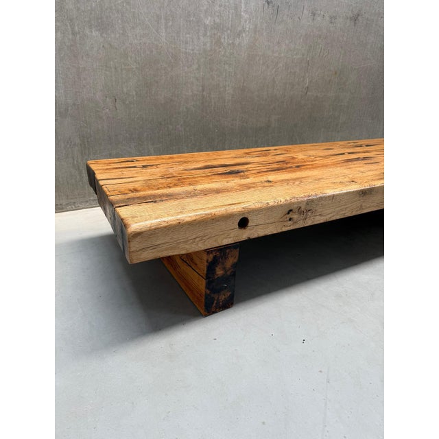 Brutalist Wabi-Sabi Oak Coffee Table For Sale - Image 5 of 9