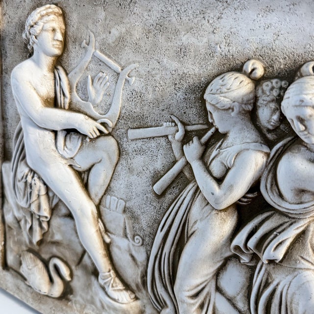 Late 20th Century Neoclassical Cast Plaster “Dance of the Muses” Bas-Relief After Thorvaldsen For Sale - Image 5 of 11