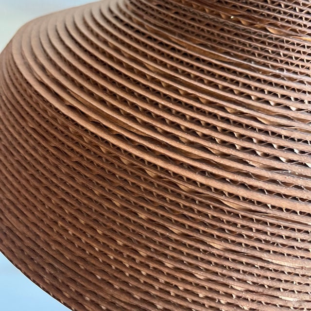 Mid Century Pendant Light Fixture Corrugated Cardboard by Gregory Van Pelt For Sale - Image 10 of 11