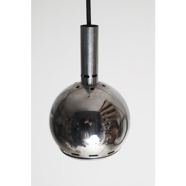 Space Age Ball Pendant Lamp in Chrome with Reflector, 1970s For Sale - Image 10 of 10