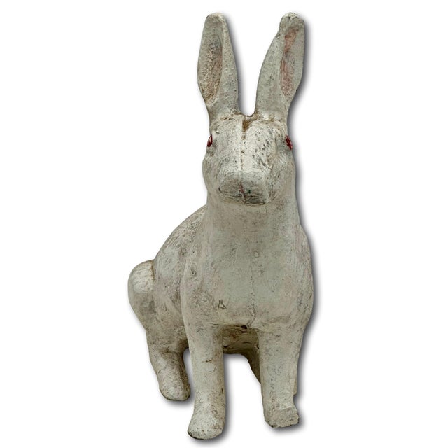 Very Large & Heavy Antique American Rustically Aged Cast Iron Rabbit Garden Ornament or Doorstop - Circa 1920s For Sale - Image 10 of 18