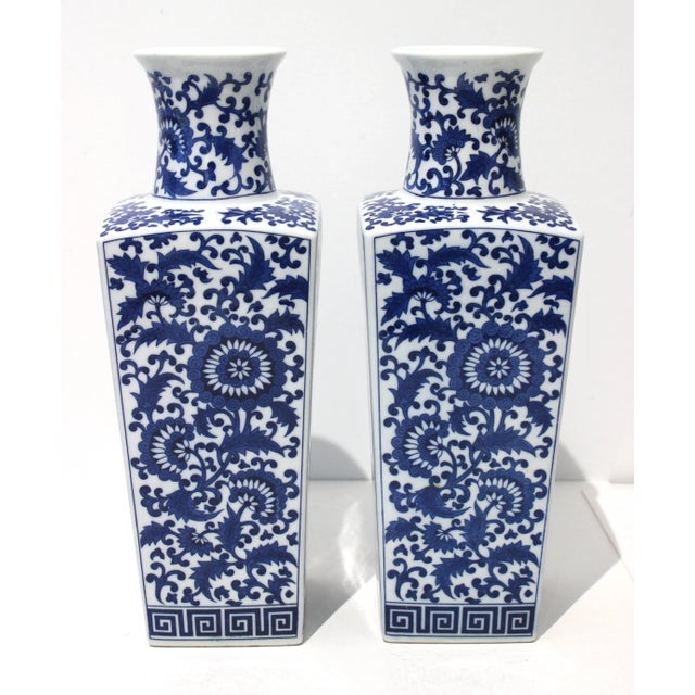 Blue & White Silk Road Style Vases - a Pair For Sale - Image 9 of 9
