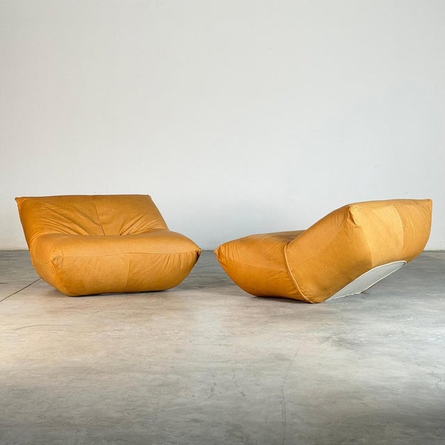 1970s Papillon Lounge Chairs in Cognac Leather by Guido Maria Rosati for Giovannetti, 1972, Set of 2 For Sale - Image 5 of 18