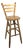 Pine Bar Stool with Backrest For Sale