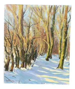 Peinture Paysage De Tony Reniers, 1982, Medium-Density Fibreboard (Mdf)