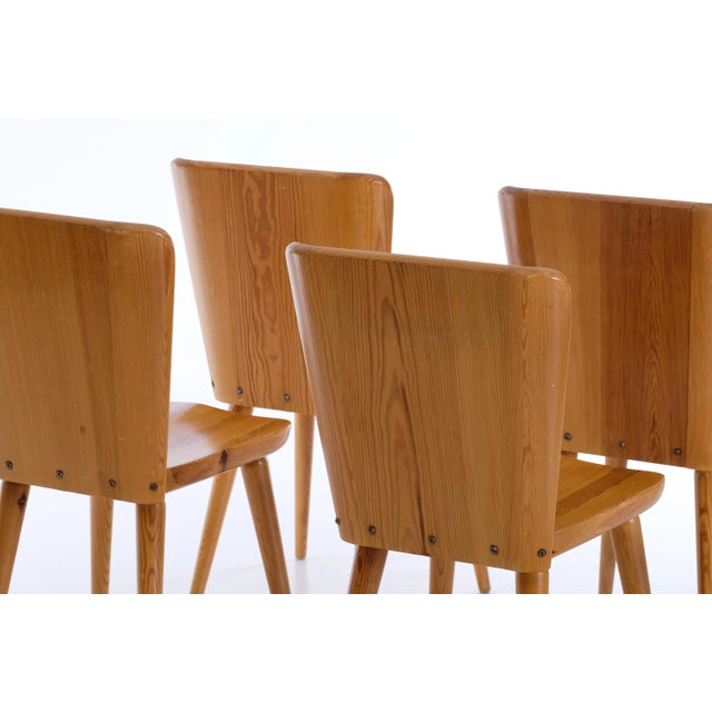 Wood Swedish Pine Chairs by Göran Malmvall, 1960s, Set of 6 For Sale - Image 7 of 9
