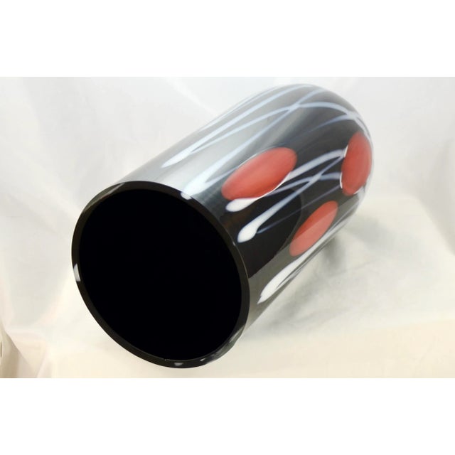 Black & White Blown Art Glass Vase For Sale - Image 4 of 7