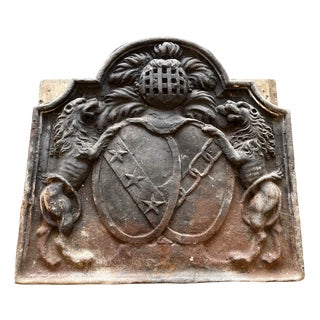 Cast Iron Fireplace Backplate from a Castle in Anjou, 1700 For Sale