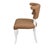2020s Matthew Izzo Home Eloise Camel Faux Leather and Matte White Lacquer Rounded Back Dining Chair For Sale - Image 5 of 7