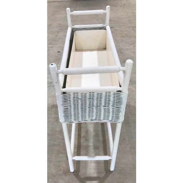 Vintage White Wicker Planter Box Chairish