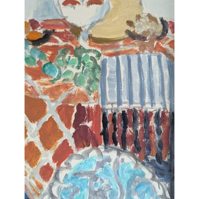 Mid-Century Modern 'Interior With Painting' Vintage Swedish Original Still Life Interior Oil Painting, Framed For Sale - Image 11 of 12