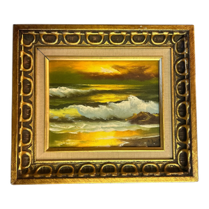 1970’s Original Impressionist Ocean Sunrise Seascape Painting