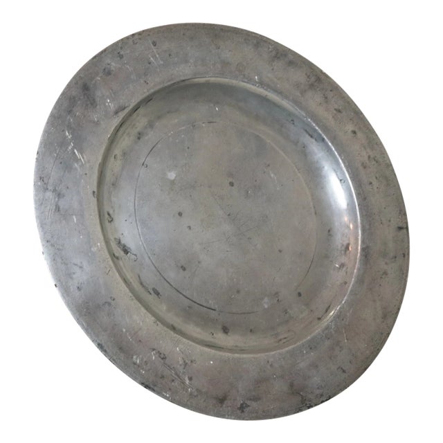 Rare Antique 18th Century Master Benjamin Foster Forged Pewter Dinner Plate Dish For Sale