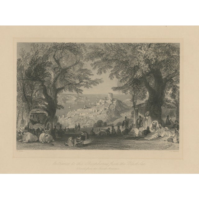 After Thomas Allom, Entrance to the Bosphorus from the Black Sea, 1838, Print on Paper, Framed For Sale - Image 3 of 9