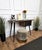 Beautiful Italian Art Deco Mid-Century Modern desk writing table, in wooden structure, with black glass top, elegant legs...