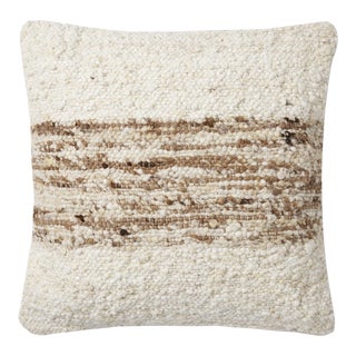 Amber Lewis x Loloi Marie Ivory / Camel 22'' x 22'' Cover Only Pillow For Sale