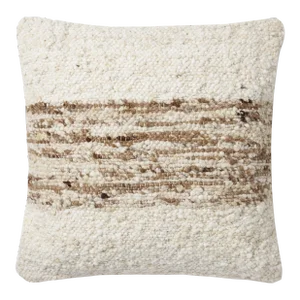 Amber Lewis x Loloi Marie Ivory / Camel 22'' x 22'' Cover Only Pillow