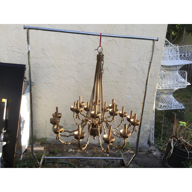Made of metal and heavy resin very unique chandelier with 18 lights.