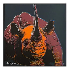 1986 Carnegie Museum of Art After Andy Warhol "Black Rhinoceros" Lithograph