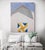 2020s Sunrise by Justin Wheatley | Acrylic on Canvas White Barn With Yellow and Blue Quilt Block For Sale - Image 5 of 8