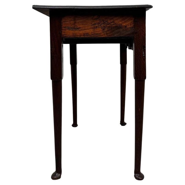 Antique English Oak Side Table with Three Drawers For Sale - Image 6 of 12