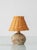 20th Century Modern French Studio Pottery Stoneware Table Lamp with Rattan Shade, 1950s For Sale - Image 4 of 15