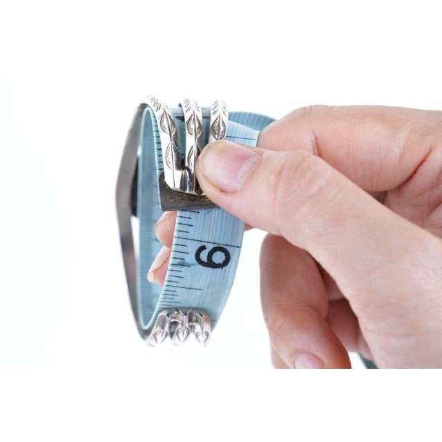 Metal 7" Vintage Navajo Sterling/turquoise cuff For Sale - Image 7 of 8