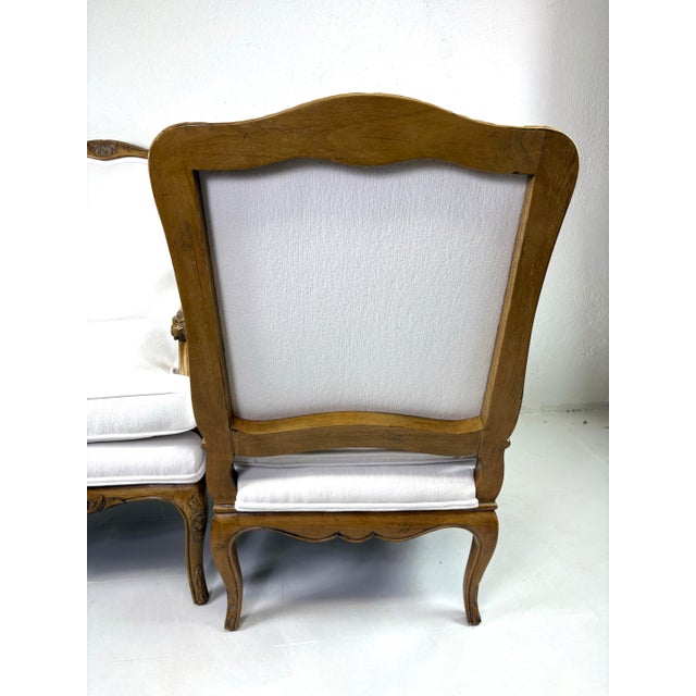 1960s Vintage French Country Newly Upholstered Armchairs /Pair For Sale - Image 5 of 11