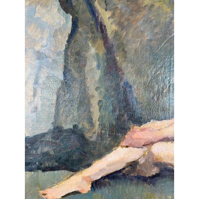 French School Artist, Seated Nude, Early 20th Century, Oil Painting on Canvas, Framed For Sale - Image 7 of 12