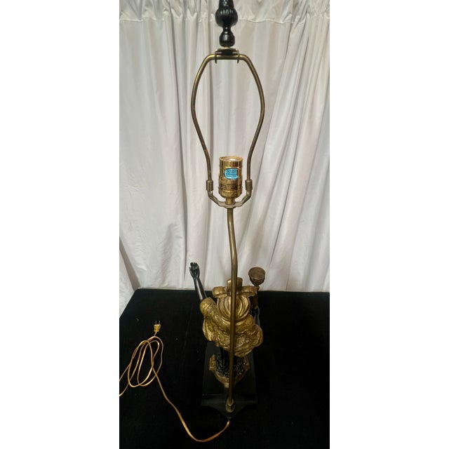 Mid 20th Century Maitland-Smith Egyptian Style Figural Sculpture Bronze Lamp For Sale - Image 4 of 17