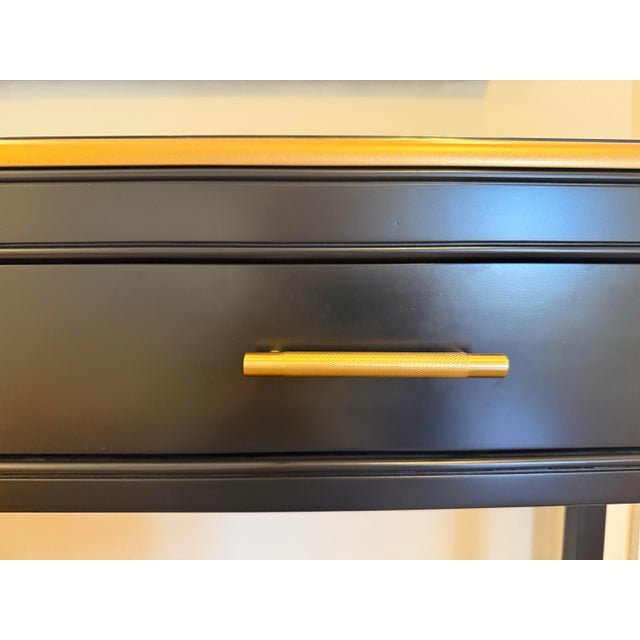 Custom Furniture Builders Custom Black Console Table With 2 Drawers For Sale - Image 4 of 5