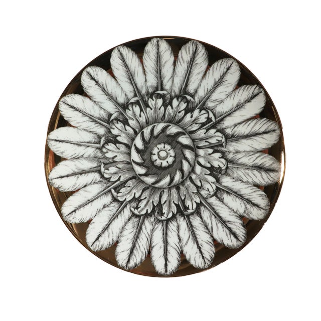 Piero Fornasetti Rosoni Pattern Porcelain Plates, Set of Six Circa 1960s This vintage set of six Piero Fornasetti “Rosoni”...