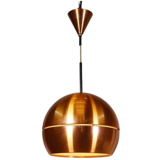 Mid-Century Modern Copper Pendant Lamp, 1960s, Denmark For Sale