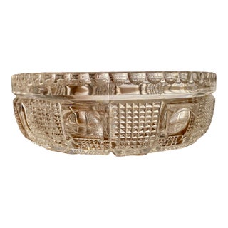 American Brilliant Crystal Bowl Diamond Checkers & Circles - Weddings For Sale